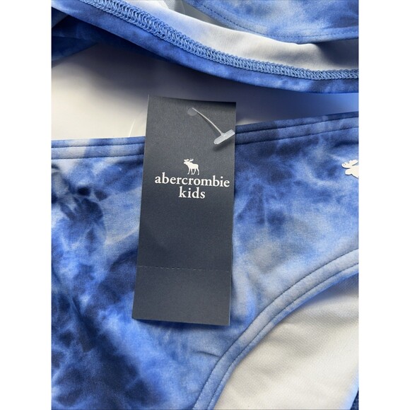 Abercrombie Kids 2 Piece Bikini Girls 11/12 Blue Tie Dye Design New w/Tags - Picture 5 of 8